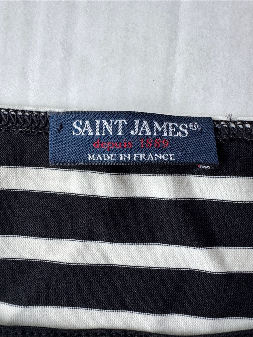 Saint James Black and White Breton Stripe Tee size 8 - Picture 2 of 10